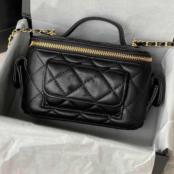

women vintage handheld crossbody designer bag vanity case handbag luxury wallet leather quilted with mirror multi pochette classic clutch co