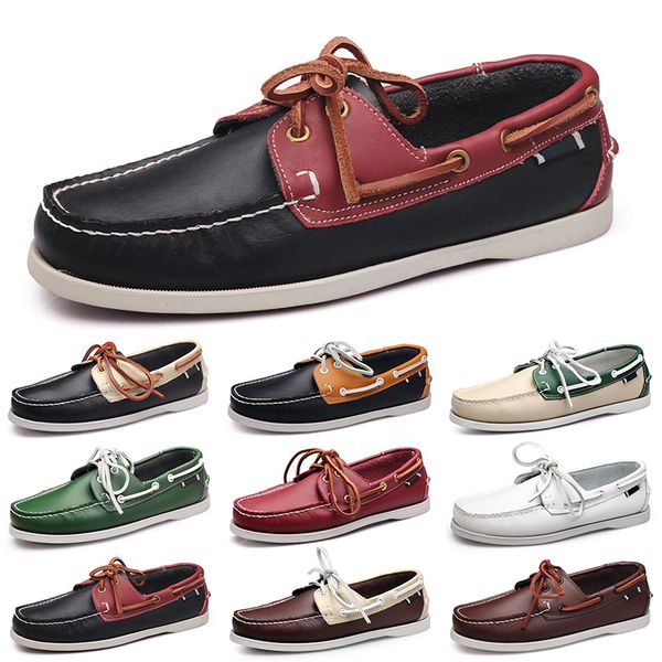 

casual shoes men white leisure silvers taupe dlives brown greys red green walking lows soft multi leather mens sneaker outdoor trainer, Black