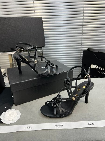 

2023 s summer designer ladies sandals, luxury branded designer high-quality leather cross-strap roman sandals, multi-color optional, suitabl, Black