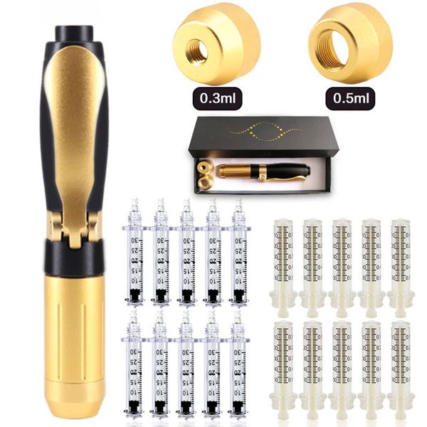 

2in 1 hyaluron pen for mesotherapy gun 0.3ml 0.5ml ampoule head adapter beauty device, Black;white