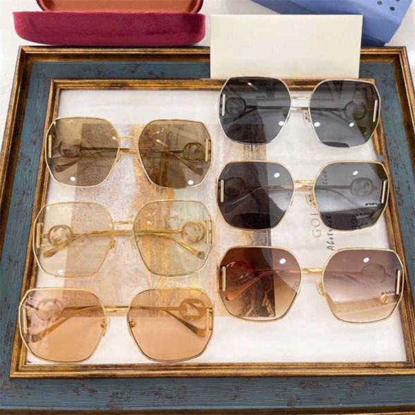 

luxury designer summer sunglasses ins tide metal box anti-uv, White;black