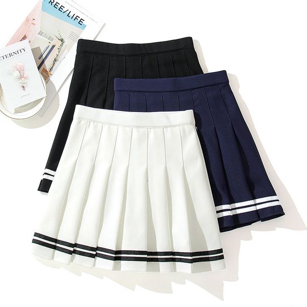 

skirts high waited skirt elastic pink fairy grunge black mini pleated skirt women fashion summer apparel school girls' uniform 230408