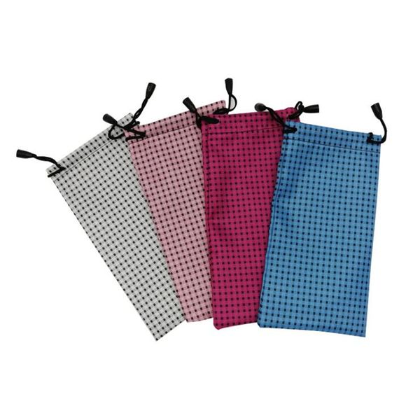 

sunglasses cases 100 pcs/lot 18*9.5cm diced bean style glasses case soft waterproof plaid cloth sunglasses bag glasses pouch 4 color wholesa