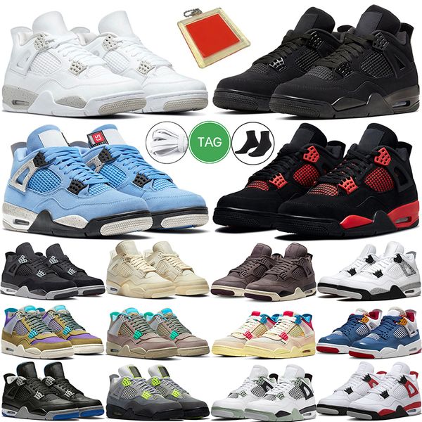 

basketball shoes military black cat 4s white oreo midnight fire red cement men women sail university blue thunder infrared bred pine green l