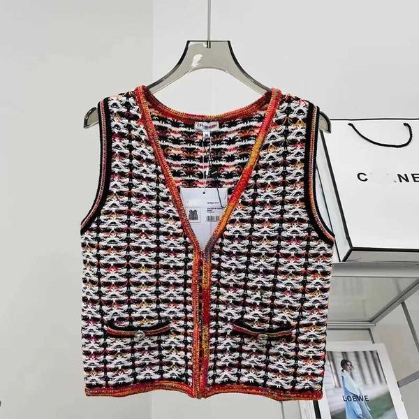 

Women' Vests Years Early Autumn Small Fragrant Style Knitted Vest Contrast Color Versatile Outerwear Coat Fashion Top 0YP7, Light brown