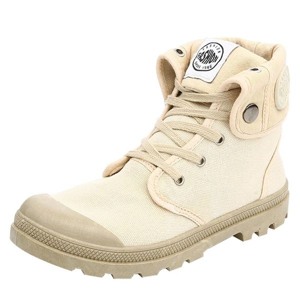 

boots canvas shoe style fashion high military ankle casual female 230407, Black