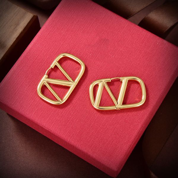 

designer earring letter vlogo stud earing luxury women fashion hoop jewelry metal valentinoity earring dfsa, Golden;silver
