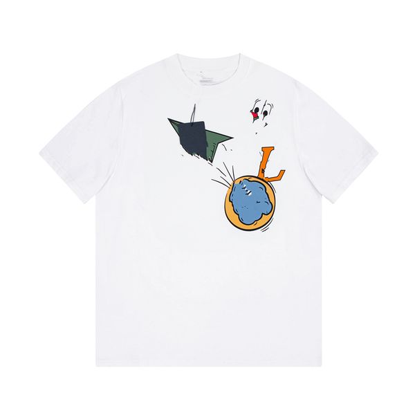 

men's t-shirt fashion men's t-shirts 2023 louisity wrinkle retro decorative viutonity printing letters casual student lovers short, White;black