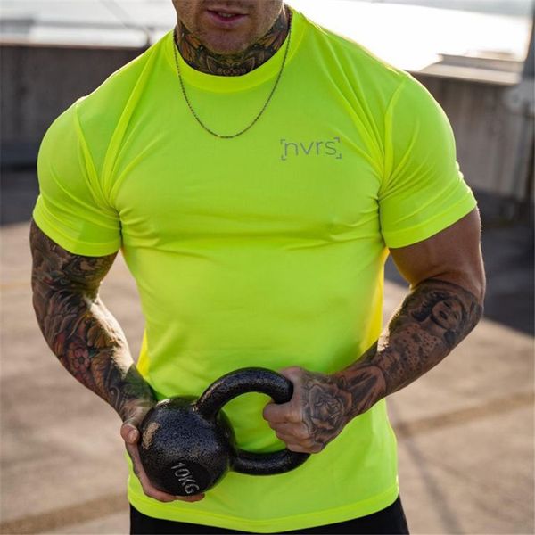 

mens tshirts shirt fitness leisure training running quickdrying round neck short sleeves tight breathable sportswear 230407, White;black