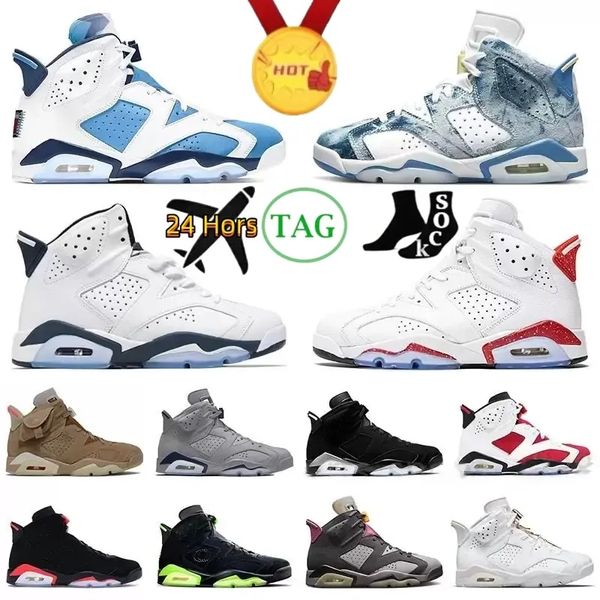 

jumpman 6 6s mens basketball shoes arrival washed denim georgetown metallic silver red oreo unc british khaki green cactus infrared men trai