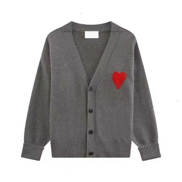 

paris 2023 fashionable designer men's sweater amis de coeur macaron love jacquard cardigan for men and women, White;black