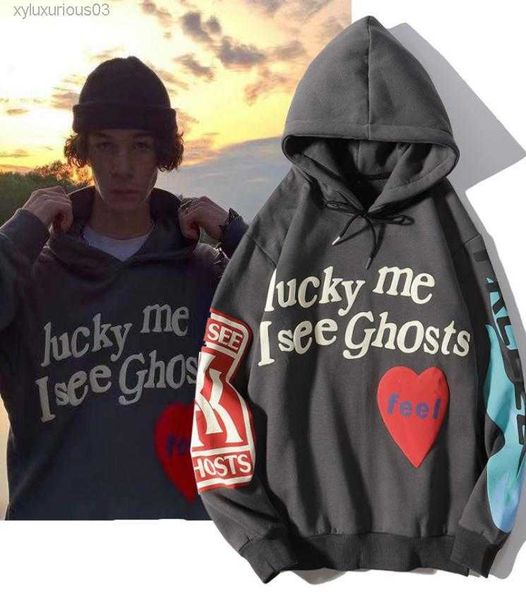 

mens hoodie lucky me i see ghost letter printed long sleeve sweatshirt hip hop music festival for men women8568298, Black