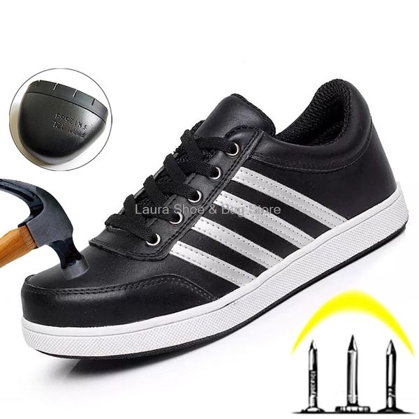 

dress shoes indestructible mens safety work puncture resistant insole boots breathable nonslip male sneakers flat 230407, Black