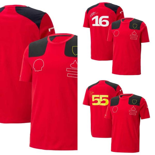 

men's polos and women's 2023 f1 team t-shirt polo suit four seasons formula one red racing official customs to 2xl, White;black
