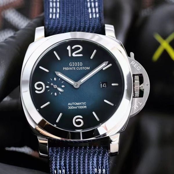 

mens mechanical automatic watch blue blue leather luminous101, Slivery;brown
