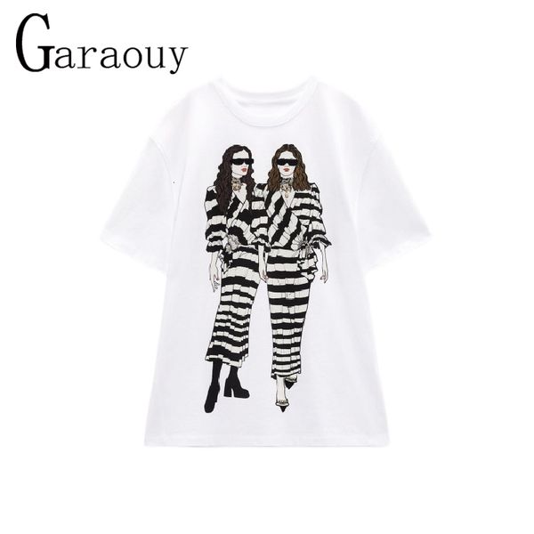 

women s t shirt garaouy 2023 summer t shirt cartoon funny fashion clothing clothes graphic lady print female tee camisetas mujer 230408, White