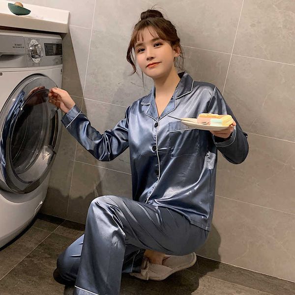 

women's sleep lounge korea style women 2 pieces home clothes 2023 new long sleeve pajama sets casual loose soft sleepwear loungewear st