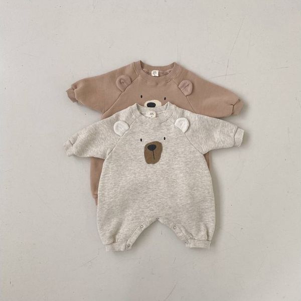 

rompers milancel spring baby jumpsuit baby bear cute wool padded bodysuit toddler girl 230408, Blue
