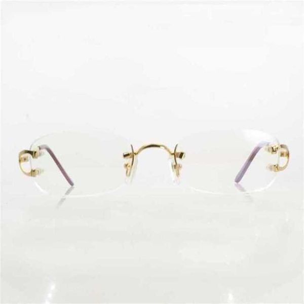 

luxury designer summer sunglasses vintage eye for women metal clear rimless optical glasses frame womens eyeglasses brand men accessorieskaj, White;black