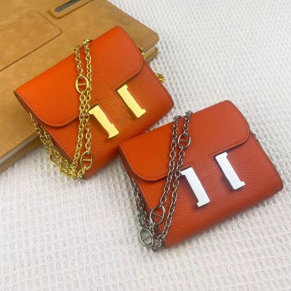 

Designer One Shoulder Crossbody Bag Women's Wallet Handbag Fashion Lychee Print Cowhide Money Clip High-quality Coin Purse Classic Luxury Envelope, 24