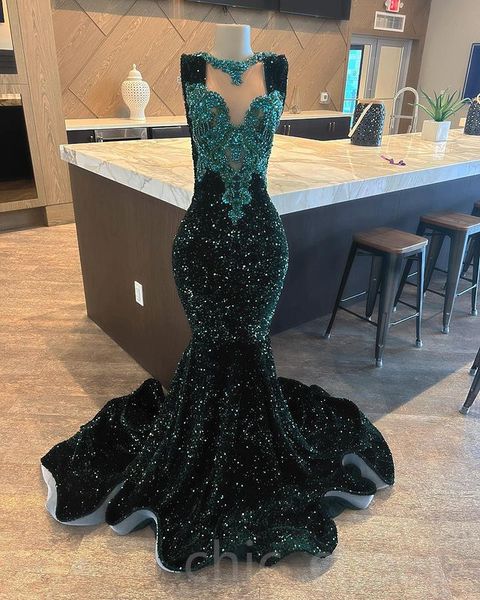 

2023 april aso ebi dark green prom dress beaded crystals evening formal party second reception birthday engagement gowns dresses robe de soi, Black