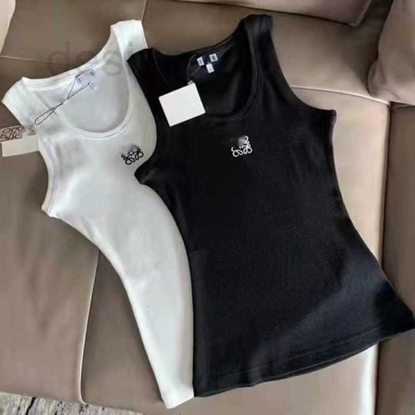 

women's tanks & camis designer early spring 23 chest embroidery slim fit sports cotton strap tank trendy yoga dress 23ip, White