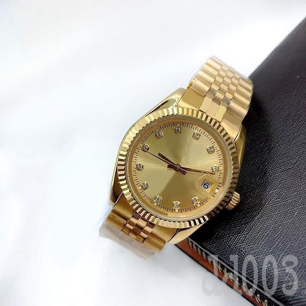 

gold plated designer watch datejust 36mm/41mm mens watch couple style montre de luxe stainless steel 28mm movement watches sb026 c23, Slivery;brown