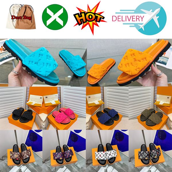 

platform designer slipper luxurious sandles pool pillow comfort mule slides platforms sandal for woman real leather summer slipper eur 36-45, Black