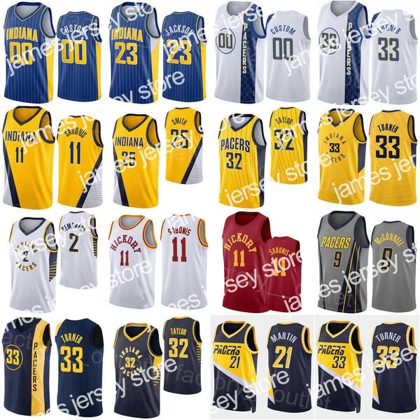 

custom college basketball wears association basketball printed statement city tyrese haliburton jersey 0 jalen smith 25 domantas sabonis 11, Black