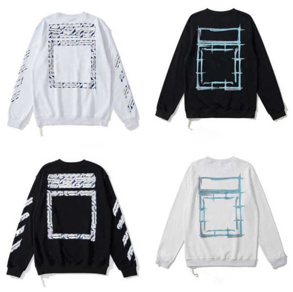 

luxury men's brand fashion sweatshirts offs pullover shirts hoodies designers women sweater men arrow cross letter print hoodie hip hop, Black