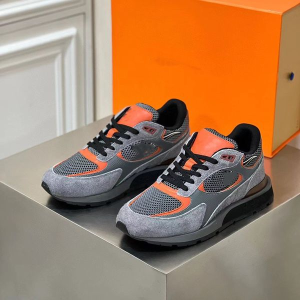 

designer casual shoes men sneakers rubber platform genuine leather sneaker multicolor lace-up shoes fashion running shoe hoesfactory 2023