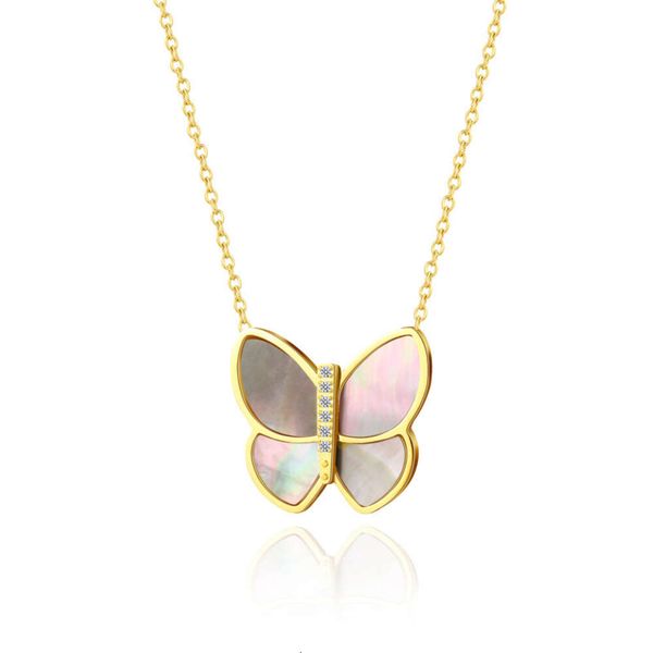 

Classic designer jewelry Van Clover Necklace jewelrys natural lime Fritillaria Butterfly Necklaces versatile temperament high sense neck chain pendant jewelry
