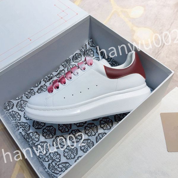 

new designer casual shoes woman shoe leather lace up men fashion platform sneakers white black mens womens
