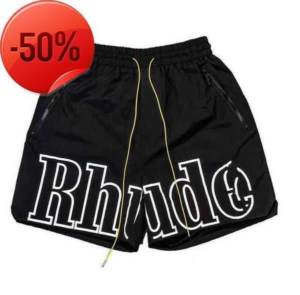

men's shorts designer men rh limited rhude summer swim short knee length hip hop high street sports training beach pants mens elastic w, White;black