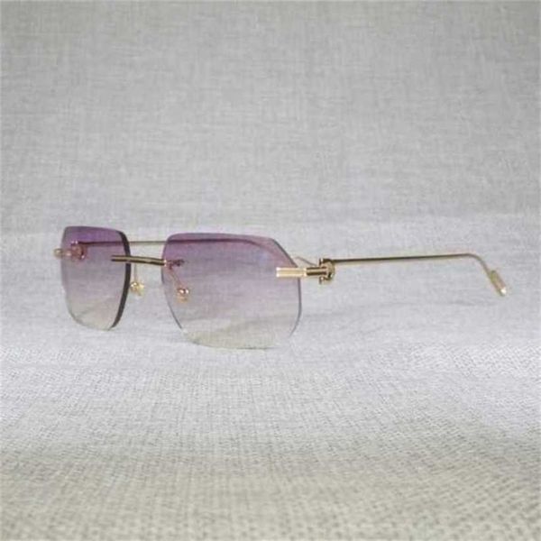 

luxury designer summer sunglasses lens shape rimless men accessories outdoor clear glasses metal frame for reading eyeglasses shades women 1, White;black