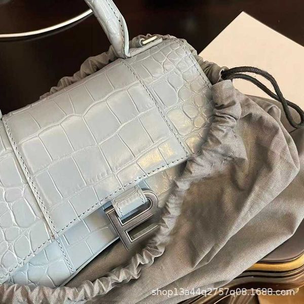 

crocodile pattern hourglass bag 2023 new genuine leather b-line single shoulder crossbody hand fashion trendy for women
