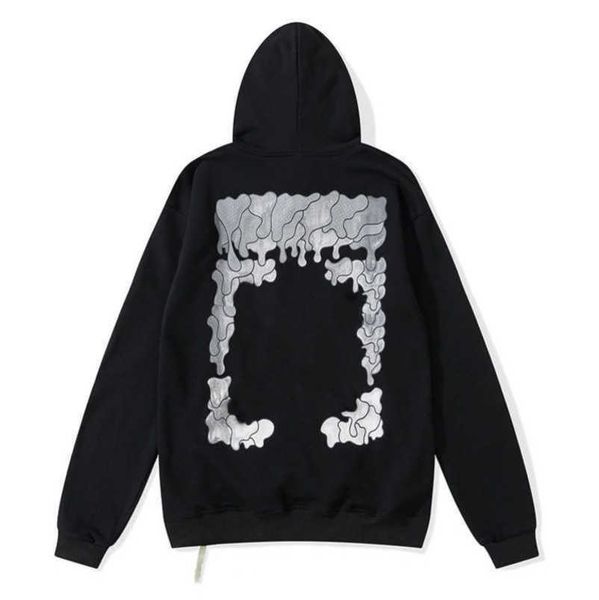

men's luxury offs sweatshirts brand autumn winter pullover hoodies designers women sweater men arrow cross letter hoodie coat sweatshi, Black