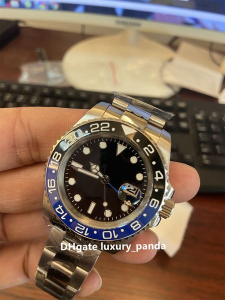 

luxury men's watches ceramic ring automatic mechanical watch 40mm gmt 2813 movement luminous sapphire mirror 904l fashionable silver br, Slivery;brown