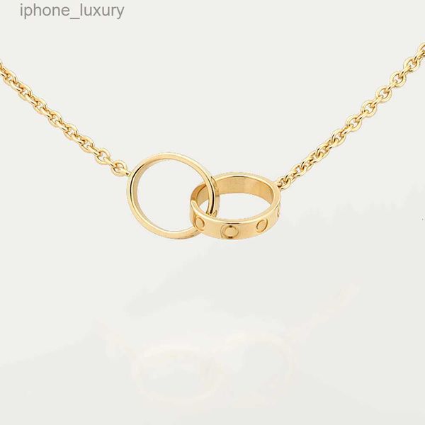

high edition classic design pendant love necklace for women girls double loop charms 316l titanium steel wedding jewelry collares collier, Silver
