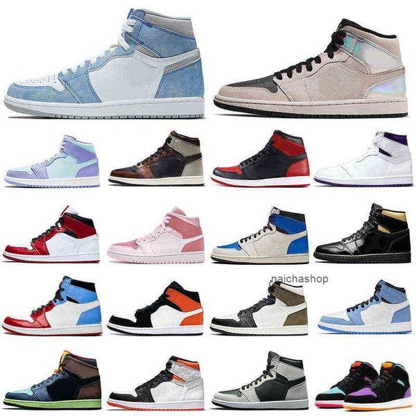 

jorden jordon original jumpman 1 basketball shoes 1s obsidian unc fearless flight university blue red backboard sport sneaker trainer men wo