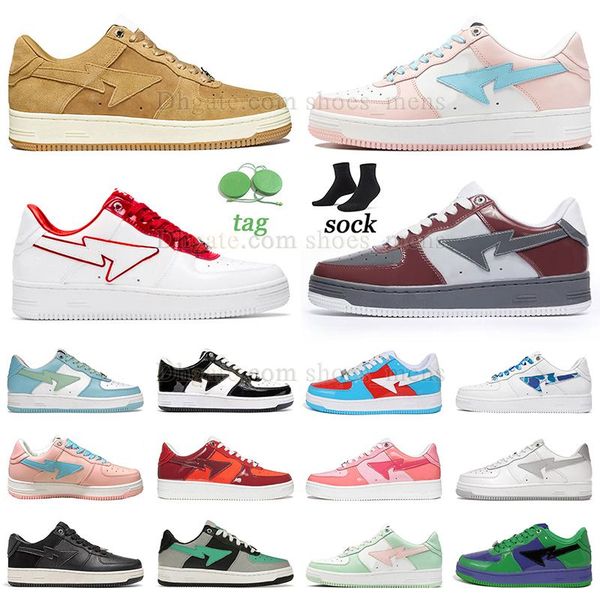 

new fashion flat shoes paste pink casual shoes white red beige suede platform shoes nostalgic burgundy grey mens womens sneaker patent green, Black