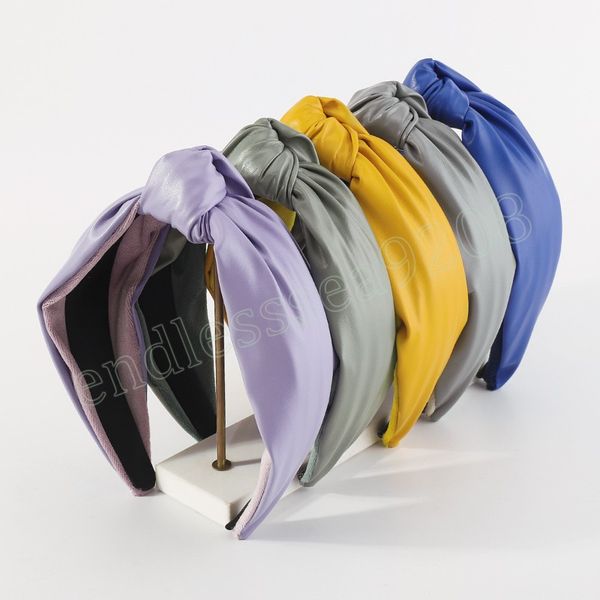 

women girls leather knot hairband headband hair accessories hair jewley, Silver