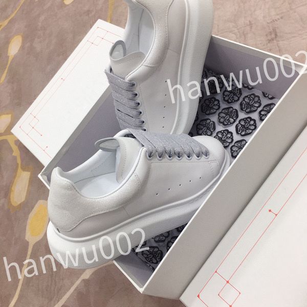 

new men women fashion shoes lace-up flat platform designer sneaker black genuine leather air cushion sneake