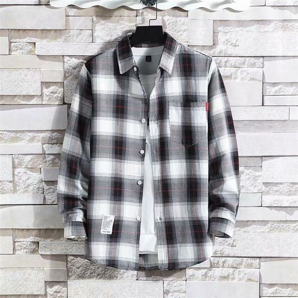 

men's casual shirts spring and autumn men's fashion korean plain pocket shirt handsome standard suitable for men's long sleev, White;black