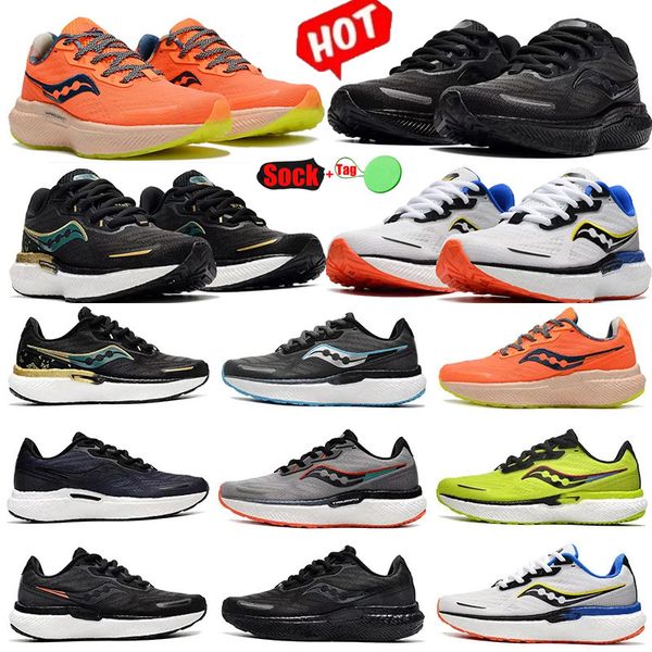 

2023 saucony triumph 19 wide running shoes for mens womens black bule volt white pink orange rose pink mens sports sneakers trainers outdoor