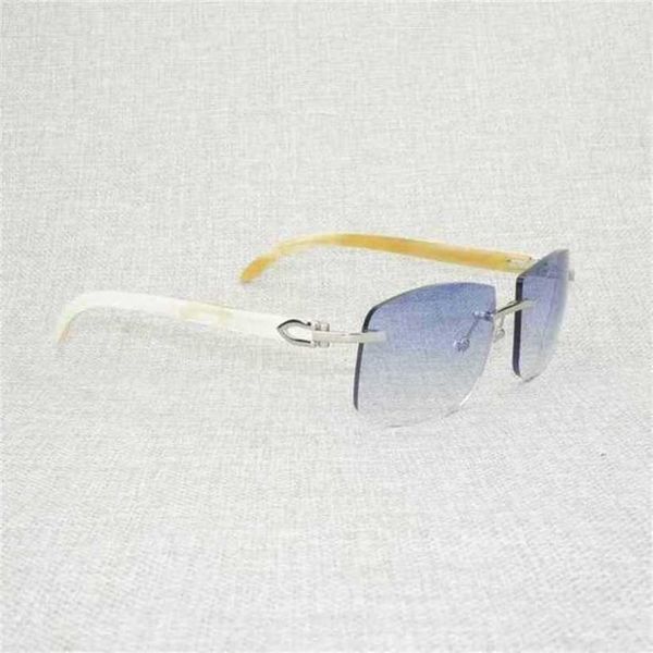 

luxury designer summer sunglasses vintage black white buffalo horn oversize men natural wood shades rimless eyewear for driving outdoor ocul, White;black
