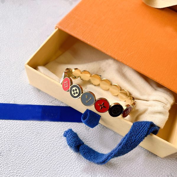 

women brand letter 18k gold bangle bracelet letter geometry 18k gold plated stainless steel love gifts wristband cuff chains designer weddin, Black