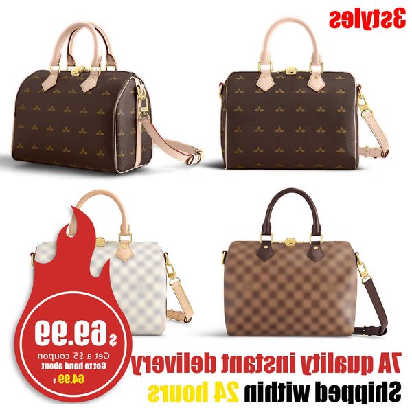 

m41113 speedy 25 30 35 cross body bag with shoulder strap travel tote handbags luxury designer womens men duffle flower genuine leather zipp