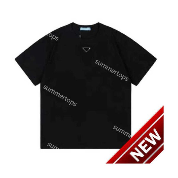 

prad pra designer mens shirts cotton short sleeve crewneck classic solid color tshirt luxury casual oversize tees t703750, White;black