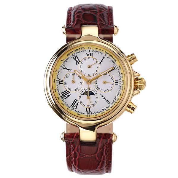

wristwatches berny automatic watch for men mechanical wristwatch luxury annual calendar sun moon self winding waterproof sea gull 230407, Slivery;brown